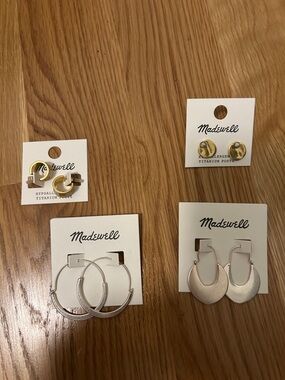 Madewell Mixed Metal Earring Set in Gold and Silver
